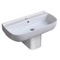 Rectangular White Ceramic Semi-Pedestal Sink